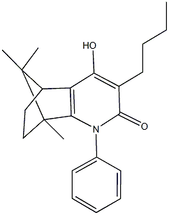 720672-58-2 5-butyl-6-hydroxy-1,11,11-trimethyl-3-phenyl-3-azatricyclo[6.2.1.0~2,7~]undeca-2(7),5-dien-4-one