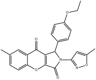 1-(4-ethoxyphenyl)-7-methyl-2-(5-methyl-3-isoxazolyl)-1,2-dihydrochromeno[2,3-c]pyrrole-3,9-dione Struktur