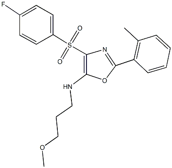 4-[(4-fluorophenyl)sulfonyl]-N-(3-methoxypropyl)-2-(2-methylphenyl)-1,3-oxazol-5-amine Struktur