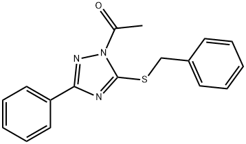 1-acetyl-3-phenyl-1H-1,2,4-triazol-5-ylbenzylsulfide Structure