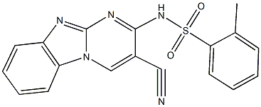 N-(3-cyanopyrimido[1,2-a]benzimidazol-2-yl)-2-methylbenzenesulfonamide Struktur