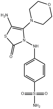 4-[(5-amino-4-(4-morpholinyl)-2-oxo-1,3-thiazol-3(2H)-yl)amino]benzenesulfonamide Structure