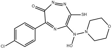 4-(4-chlorophenyl)-6-[hydroxy(4-morpholinyl)amino]-7-mercapto-3H-1,2,5-triazepin-3-one,720673-58-5,结构式