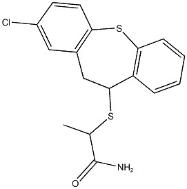 2-[(2-chloro-10,11-dihydrodibenzo[b,f]thiepin-10-yl)sulfanyl]propanamide Struktur