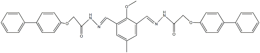 2-([1,1'-biphenyl]-4-yloxy)-N'-(3-{2-[([1,1'-biphenyl]-4-yloxy)acetyl]carbohydrazonoyl}-2-methoxy-5-methylbenzylidene)acetohydrazide Structure