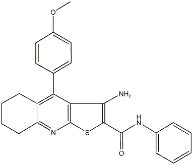 3-amino-4-(4-methoxyphenyl)-N-phenyl-5,6,7,8-tetrahydrothieno[2,3-b]quinoline-2-carboxamide Structure