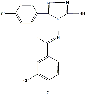 5-(4-chlorophenyl)-4-{[1-(3,4-dichlorophenyl)ethylidene]amino}-4H-1,2,4-triazole-3-thiol Struktur