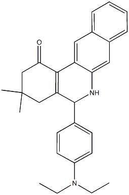 5-[4-(diethylamino)phenyl]-3,3-dimethyl-3,4,5,6-tetrahydrobenzo[b]phenanthridin-1(2H)-one Struktur