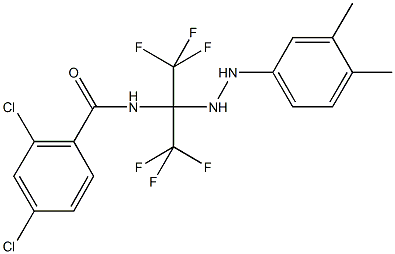 2,4-dichloro-N-[1-[2-(3,4-dimethylphenyl)hydrazino]-2,2,2-trifluoro-1-(trifluoromethyl)ethyl]benzamide Struktur