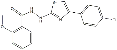 N'-[4-(4-chlorophenyl)-1,3-thiazol-2-yl]-2-methoxybenzohydrazide 化学構造式