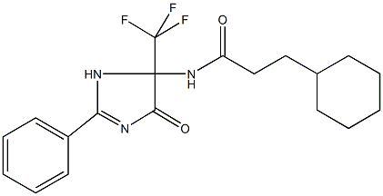 3-cyclohexyl-N-[4-oxo-2-phenyl-5-(trifluoromethyl)-4,5-dihydro-1H-imidazol-5-yl]propanamide,720677-81-6,结构式