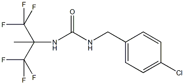 N-(4-chlorobenzyl)-N'-[2,2,2-trifluoro-1-methyl-1-(trifluoromethyl)ethyl]urea 化学構造式