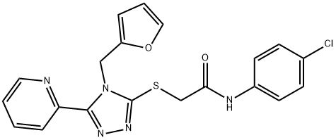 N-(4-chlorophenyl)-2-{[4-(2-furylmethyl)-5-(2-pyridinyl)-4H-1,2,4-triazol-3-yl]sulfanyl}acetamide Structure