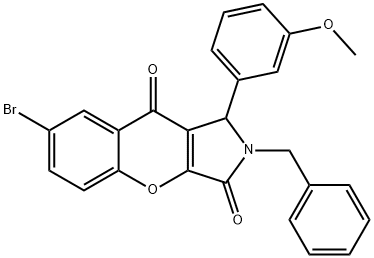 2-benzyl-7-bromo-1-(3-methoxyphenyl)-1,2-dihydrochromeno[2,3-c]pyrrole-3,9-dione Structure