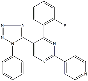 4-(2-fluorophenyl)-5-(1-phenyl-1H-tetraazol-5-yl)-2-(4-pyridinyl)pyrimidine Structure