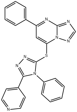 4-phenyl-5-(4-pyridinyl)-4H-1,2,4-triazol-3-yl 5-phenyl[1,2,4]triazolo[1,5-a]pyrimidin-7-yl sulfide,721884-04-4,结构式