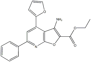 ethyl 3-amino-4-(2-furyl)-6-phenylfuro[2,3-b]pyridine-2-carboxylate Structure