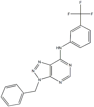 N-(3-benzyl-3H-[1,2,3]triazolo[4,5-d]pyrimidin-7-yl)-N-[3-(trifluoromethyl)phenyl]amine Structure