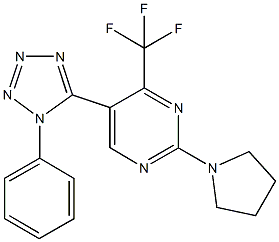 5-(1-phenyl-1H-tetraazol-5-yl)-2-(1-pyrrolidinyl)-4-(trifluoromethyl)pyrimidine Struktur