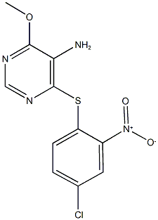 5-amino-4-({4-chloro-2-nitrophenyl}sulfanyl)-6-methoxypyrimidine|