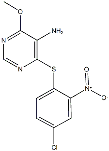 5-amino-4-({4-chloro-2-nitrophenyl}sulfanyl)-6-methoxypyrimidine 结构式