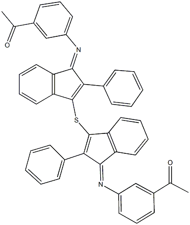 1-(3-{[3-({1-[(3-acetylphenyl)imino]-2-phenyl-1H-inden-3-yl}sulfanyl)-2-phenyl-1H-inden-1-ylidene]amino}phenyl)ethanone,722459-74-7,结构式