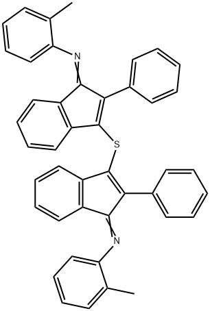 N-(2-methylphenyl)-N-[3-({1-[(2-methylphenyl)imino]-2-phenyl-1H-inden-3-yl}sulfanyl)-2-phenyl-1H-inden-1-ylidene]amine 化学構造式