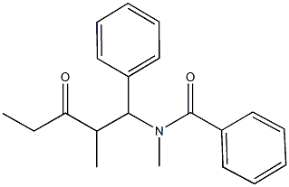 N-methyl-N-(2-methyl-3-oxo-1-phenylpentyl)benzamide Structure