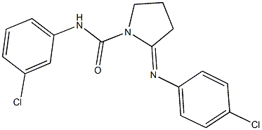 N-(3-chlorophenyl)-2-[(4-chlorophenyl)imino]-1-pyrrolidinecarboxamide 结构式