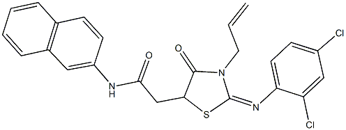 2-{3-allyl-2-[(2,4-dichlorophenyl)imino]-4-oxo-1,3-thiazolidin-5-yl}-N-(2-naphthyl)acetamide,722460-87-9,结构式