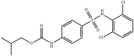 isobutyl 4-[(2,6-dichloroanilino)sulfonyl]phenylcarbamate 化学構造式