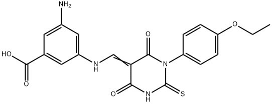 3-amino-5-{[(1-(4-ethoxyphenyl)-4,6-dioxo-2-thioxotetrahydro-5(2H)-pyrimidinylidene)methyl]amino}benzoic acid|