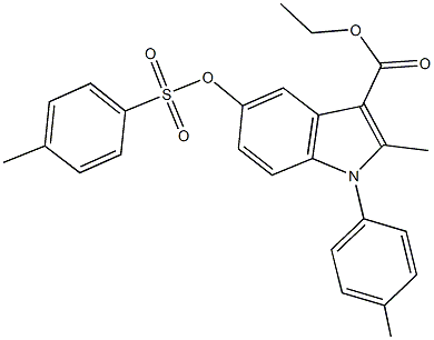 ethyl 2-methyl-1-(4-methylphenyl)-5-{[(4-methylphenyl)sulfonyl]oxy}-1H-indole-3-carboxylate 化学構造式