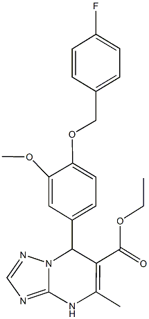 722462-75-1 ethyl7-{4-[(4-fluorobenzyl)oxy]-3-methoxyphenyl}-5-methyl-4,7-dihydro[1,2,4]triazolo[1,5-a]pyrimidine-6-carboxylate