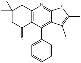 2,3,7,7-tetramethyl-4-phenyl-7,8-dihydrothieno[2,3-b]quinolin-5(6H)-one Structure