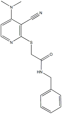 N-benzyl-2-{[3-cyano-4-(dimethylamino)pyridin-2-yl]sulfanyl}acetamide Structure