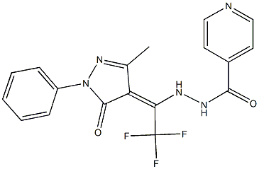 N'-[2,2,2-trifluoro-1-(3-methyl-5-oxo-1-phenyl-1,5-dihydro-4H-pyrazol-4-ylidene)ethyl]isonicotinohydrazide|