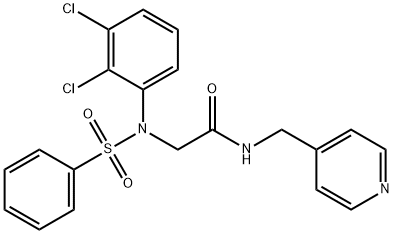 2-[2,3-dichloro(phenylsulfonyl)anilino]-N-(4-pyridinylmethyl)acetamide Structure