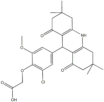 722464-38-2 [2-chloro-6-methoxy-4-(3,3,6,6-tetramethyl-1,8-dioxo-1,2,3,4,5,6,7,8,9,10-decahydro-9-acridinyl)phenoxy]acetic acid