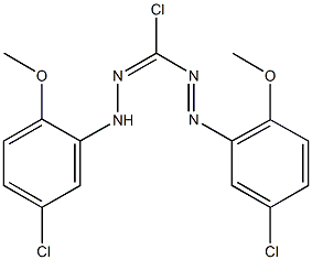 N,2-bis(5-chloro-2-methoxyphenyl)diazenecarbohydrazonoyl chloride 化学構造式