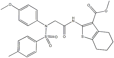 methyl 2-[({4-methoxy[(4-methylphenyl)sulfonyl]anilino}acetyl)amino]-4,5,6,7-tetrahydro-1-benzothiophene-3-carboxylate Structure