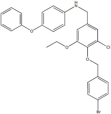 N-{4-[(4-bromobenzyl)oxy]-3-chloro-5-ethoxybenzyl}-N-(4-phenoxyphenyl)amine Structure