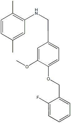 N-(2,5-dimethylphenyl)-N-{4-[(2-fluorobenzyl)oxy]-3-methoxybenzyl}amine,722465-67-0,结构式