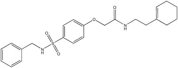 2-{4-[(benzylamino)sulfonyl]phenoxy}-N-[2-(1-cyclohexen-1-yl)ethyl]acetamide Struktur