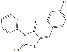 5-(4-chlorobenzylidene)-2-imino-3-phenyl-1,3-thiazolidin-4-one 结构式