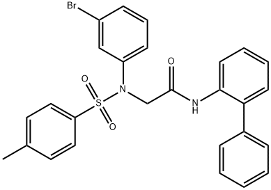 N-[1,1'-biphenyl]-2-yl-2-{3-bromo[(4-methylphenyl)sulfonyl]anilino}acetamide Struktur