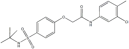 2-{4-[(tert-butylamino)sulfonyl]phenoxy}-N-(3-chloro-4-methylphenyl)acetamide,722466-06-0,结构式