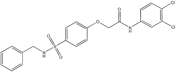 2-{4-[(benzylamino)sulfonyl]phenoxy}-N-(3,4-dichlorophenyl)acetamide,722466-21-9,结构式