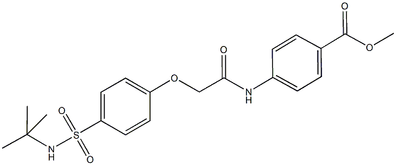 methyl4-[({4-[(tert-butylamino)sulfonyl]phenoxy}acetyl)amino]benzoate Struktur