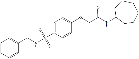 2-{4-[(benzylamino)sulfonyl]phenoxy}-N-cycloheptylacetamide Struktur